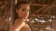 Olivia Ponton was photographed by Amanda Pratt in Dominica. Swimsuit by Andi Bagus. Bracelets by Eklexic Jewelry.