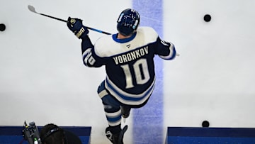 Blue Jackets forward Dmitri Voronkov comes to camp a little slimmer this year.