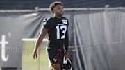 Jul 23, 2025; Houston, TX, USA;  Houston Texans wide receiver Christian Kirk (13) during training camp at Houston Methodist Training Center. Mandatory Credit: Troy Taormina-Imagn Images