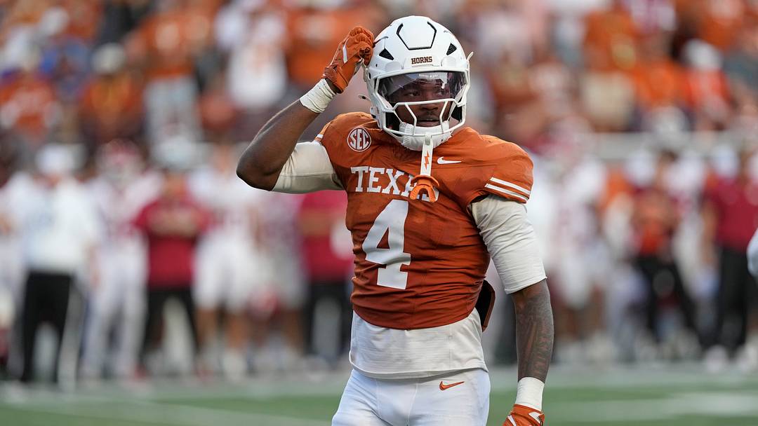 Texas Longhorns defensive back Jelani McDonald scratches his helmet after making a tackle during the second half against the Arkansas Razorbacks at Darrell K Royal-Texas Memorial Stadium. Texas Longhorns defensive back Jelani McDonald scratches his helmet after making a tackle during the second half against the Arkansas Razorbacks at Darrell K Royal-Texas Memorial Stadium.