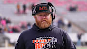 Grafton head football coach Jim Norris walks the sideline during the WIAA Division 3 state championship game against Reedsburg at Camp Randall Stadium in Madison on Friday, Nov. 21, 2025.