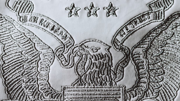 Keegan Bradley's name on the U.S. Ryder Cup team bag