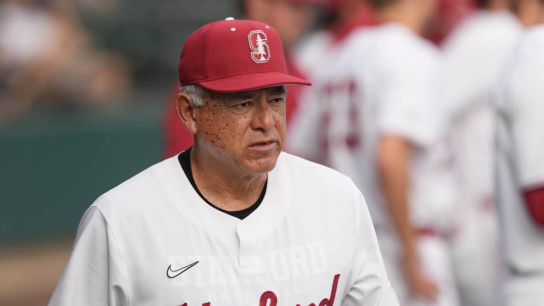 Feb 28, 2025; Stanford, CA, USA; Stanford Cardinal manager David Esquer during the third inning against the Xavier Musketeers at Sunken Diamond. Mandatory Credit: Darren Yamashita-Imagn Images