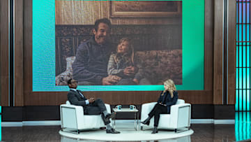 Dr. Greg (David Harewood) talks to Melissa (Annaleigh Ashford) about growing up as the daughter of the Happy Face Killer. Photo credit: Ed Araquel/Paramount+