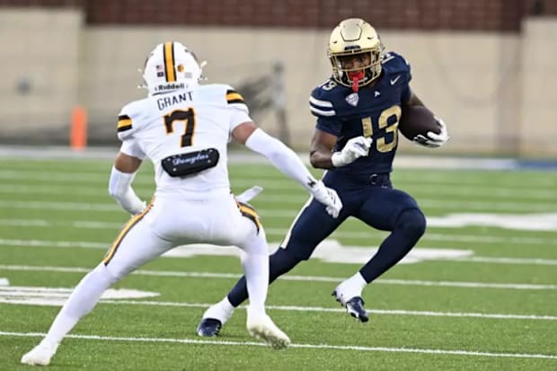 Redshirt freshman Sean Patrick in action vs. Wyoming, 2025