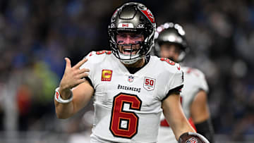 Tampa Bay Buccaneers QB Baker Mayfield called out officials after Week 7's loss to the Lions. (Mandatory Credit: Lon Horwedel-Imagn Images)