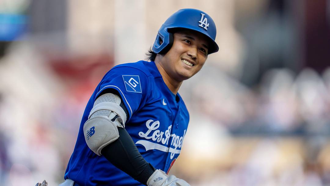 Jun 22, 2026; Minneapolis, Minnesota, USA; Los Angeles Dodgers designated hitter Shohei Ohtani (17) rounds third base after hitting a solo home run against the Minnesota Twins in the first inning at Target Field. Mandatory Credit: Jesse Johnson-Imagn Images