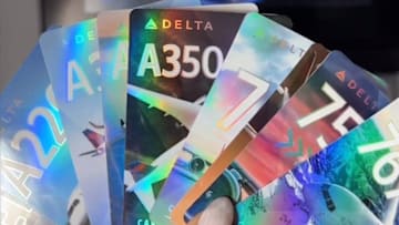 Delta Airlines trading cards of airplanes