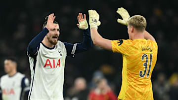 Radu Dragusin and Antonin Kinsky after the win over Liverpool