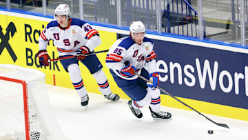 Jake Sanderson, Luke Hughes - 2024 IIHF Ice Hockey World Championship Czechia