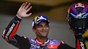 Apr 13, 2024; Austin, TX, USA; Jorge Martin (89) of Spain and Prima Pramac Racing waves to the fans after the Americas Grand Prix sprint race at Circuit of The Americas. Mandatory Credit: Jerome Miron-Imagn Images
