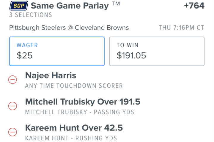 Cleveland Browns vs. Pittsburgh Steelers: Same Game Parlay Picks