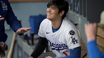 Los Angeles Dodgers designated hitter Shohei Ohtani before a game at Dodger Stadium. 