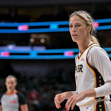 Indiana Fever guard Sophie Cunningham was fined $1,500 for comments made on the first episode of her new podcast.