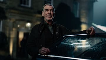 Pierce Brosnan as Conrad Harrigan in MOBLAND, episode 9, season 1, Streaming on Paramount+ 2025