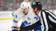 Nov 3, 2024; Saint Paul, Minnesota, USA; Toronto Maple Leafs center Auston Matthews (34) during a game between the Minnesota Wild and Toronto Maple Leafs at Xcel Energy Center. Mandatory Credit: Brace Hemmelgarn-Imagn Images