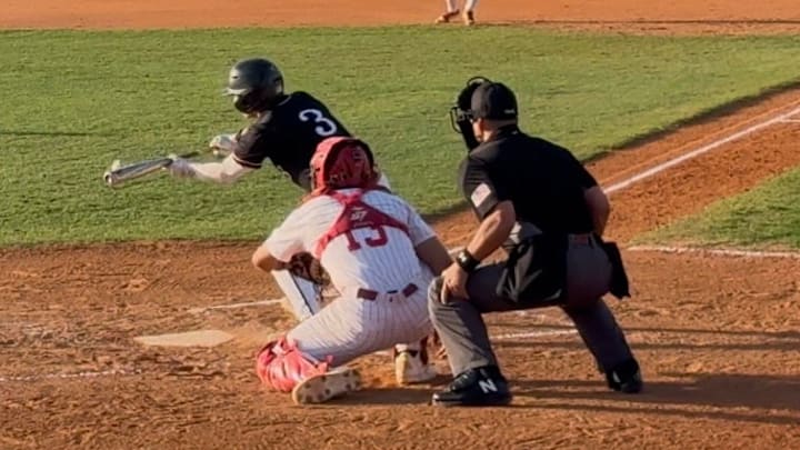 Marjory Stoneman Douglas outfielder Bennett Gary starts a game off at Monsignor Pace with a bunt single. Gary is a 2025 Class Miami recruit. Marjory Stoneman Douglas outfielder Bennett Gary starts a game off at Monsignor Pace with a bunt single. Gary is a 2025 Class Miami recruit.