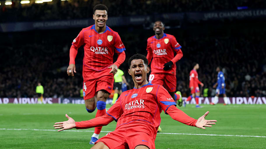 Senny Mayulu celebrates scoring vs. Chelsea