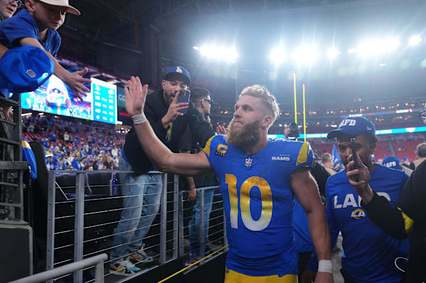 Los Angeles Rams wide receiver Cooper Kupp reacts after the NFC wild card game against the Minnesota Vikings.