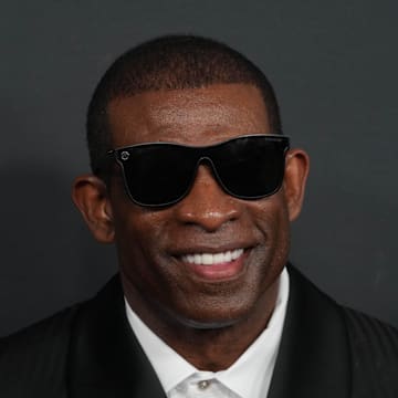 Feb 6, 2025; New Orleans, LA, USA;  Deion Sanders on the red carpet before Super Bowl LIX NFL Honors at Saenger Theatre. Mandatory Credit: Kirby Lee-Imagn Images