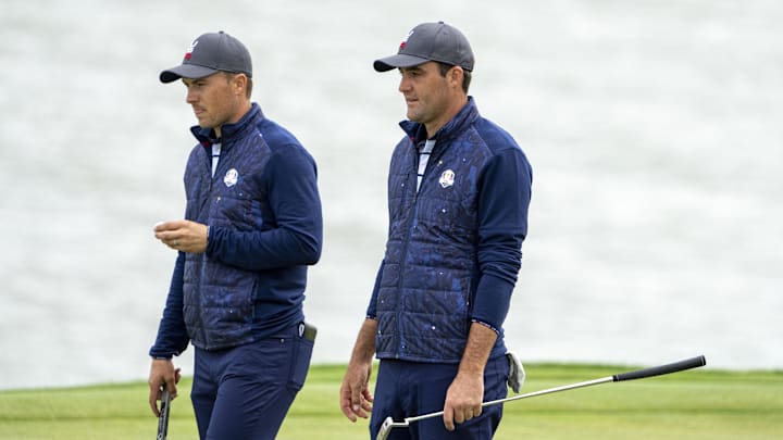 Scottie Scheffler and Jordan Spieth are playing with Si Woo Kim in the first round of the CJ Cup Byron Nelson.