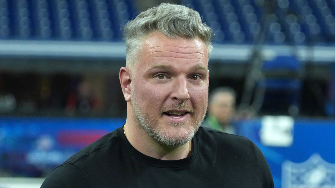 Feb 27, 2025; Indianapolis, IN, USA; Pat McAfee watches during workouts at the 2025 NFL Scouting Combine at Lucas Oil Stadium. Mandatory Credit: Kirby Lee-Imagn Images