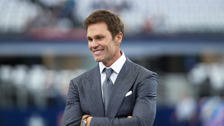Broadcaster and Raiders minority owner Tom Brady. Broadcaster and Raiders minority owner Tom Brady.