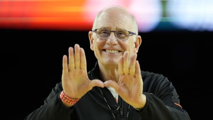 Mar 31, 2023; Houston, TX, USA; Miami (Fl) Hurricanes head coach Jim Larranaga.