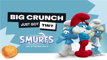 Limited edition popchips bags collaboration with Smurfs