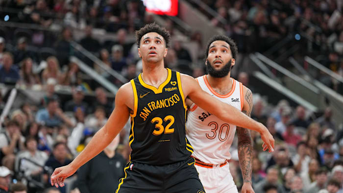 Mar 31, 2024; San Antonio, Texas, USA;  Golden State Warriors forward Trayce Jackson-Davis (32)
