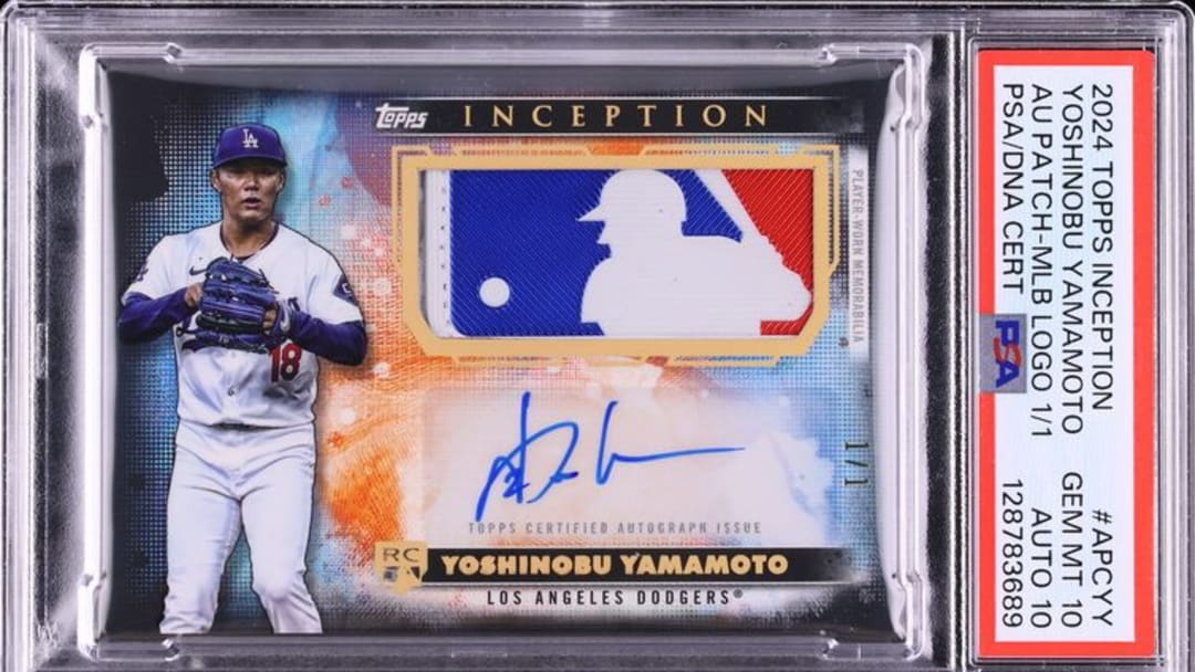 2024 Topps Inception Yoshinobu Yamamoto Rookie MLB Logo Patch Auto 1/1 PSA 10/10 2024 Topps Inception Yoshinobu Yamamoto Rookie MLB Logo Patch Auto 1/1 PSA 10/10