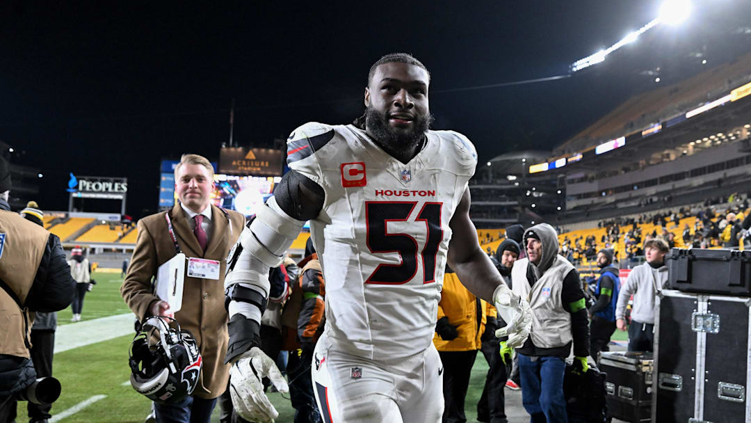 Jan 12, 2026; Pittsburgh, PA, USA; Houston Texans defensive end Will Anderson Jr. (51) leaves the field following an AFC Wild Card Round win against the Pittsburgh Steelers at Acrisure Stadium. 
