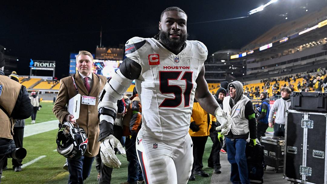 Jan 12, 2026; Pittsburgh, PA, USA; Houston Texans defensive end Will Anderson Jr. (51) leaves the field following an AFC Wild Card Round win against the Pittsburgh Steelers at Acrisure Stadium. Mandatory Credit: Barry Reeger-Imagn Images