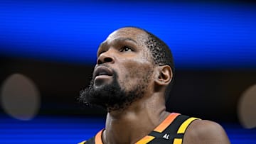 Mar 9, 2025; Dallas, Texas, USA; Phoenix Suns forward Kevin Durant (35) during the game between the Dallas Mavericks and the Phoenix Suns at American Airlines Center. Mandatory Credit: Jerome Miron-Imagn Images