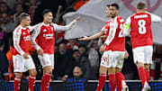 Arsenal were given a tough game by Olympiacos.