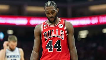 Dec 4, 2022; Sacramento, California, USA;  Chicago Bulls forward Patrick Williams (44) reacts during the second quarter against the Sacramento Kings at Golden 1 Center. Mandatory Credit: Stan Szeto-Imagn Images