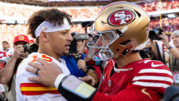 Kansas City Chiefs QB Patrick Mahomes, San Francisco 49ers QB Brock Purdy