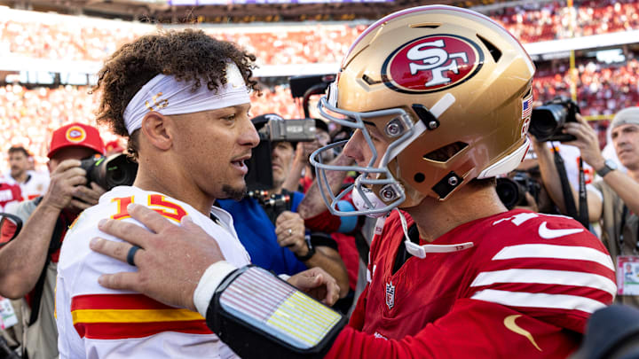 Kansas City Chiefs QB Patrick Mahomes, San Francisco 49ers QB Brock Purdy