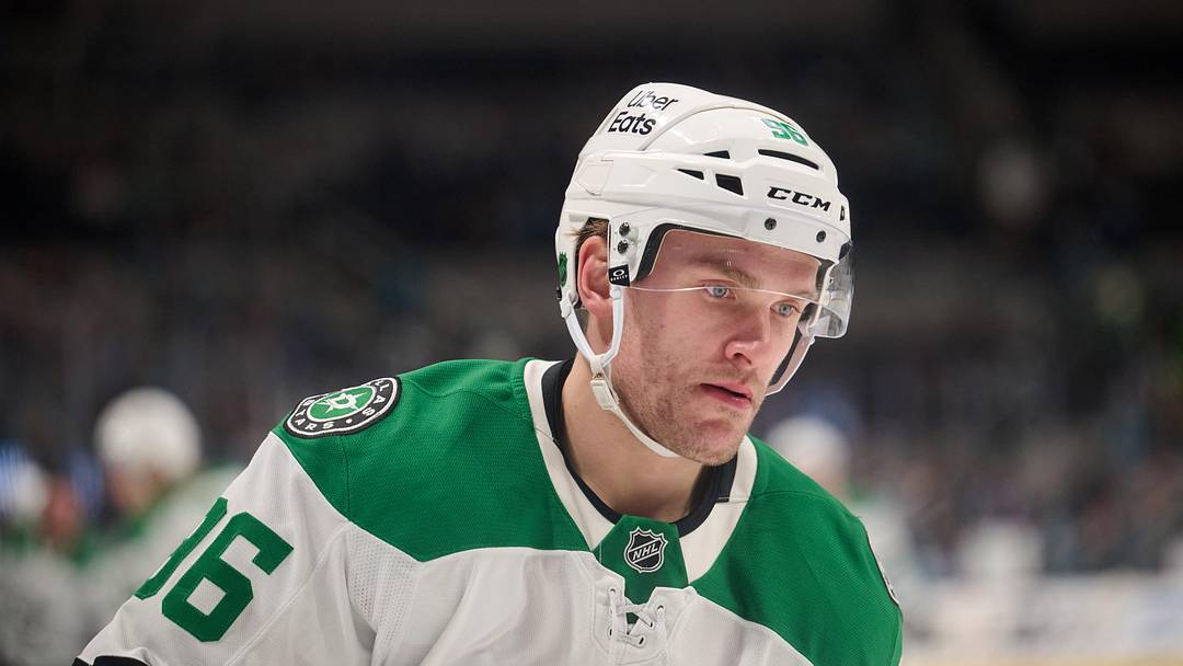 Jan 10, 2026; San Jose, California, USA; Dallas Stars right wing Mikko Rantanen (96) warms up before the game against the San Jose Sharks at SAP Center at San Jose. Mandatory Credit: Robert Edwards-Imagn Images