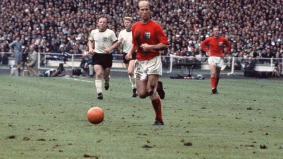 Bobby Charlton in the 1966 World Cup final for England