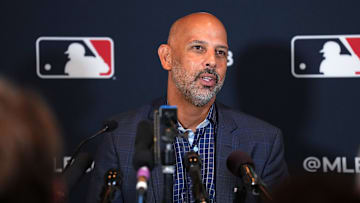 Dec 5, 2023; Nashville, TN, USA; Boston Red Sox manager Alex Cora answers questions at a press
