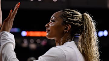 USC Trojans forward Kiki Iriafen during pregame warmups before an NCAA Tournament game against Mississippi State.