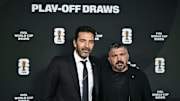 Gennaro Gattuso (CT dell'Italia) con Gianluigi Buffon