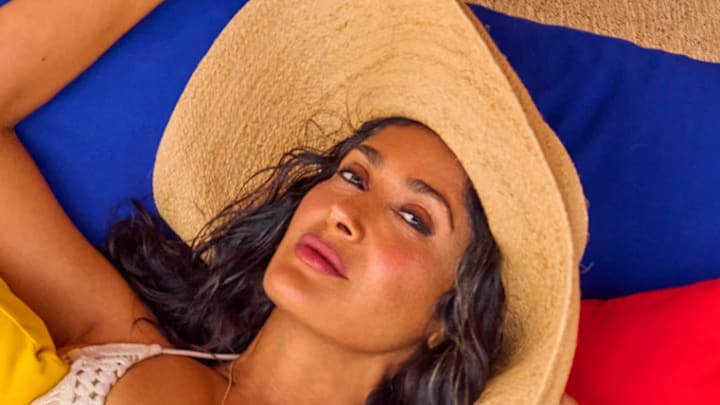 Salma Hayek Pinault was photographed by Ruven Afanador in Mexico. Swimsuit by Sara Cristina.