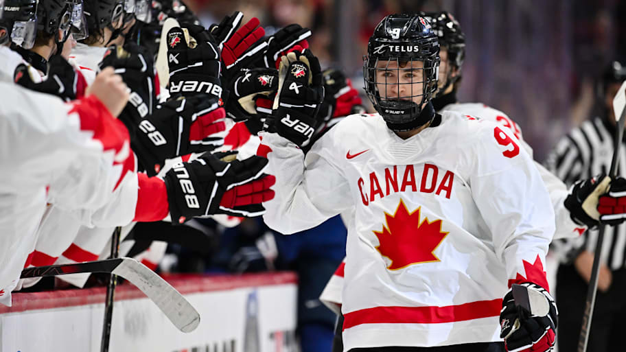 Canada forward Gavin McKenna | Minas Panagiotakis/Getty Images