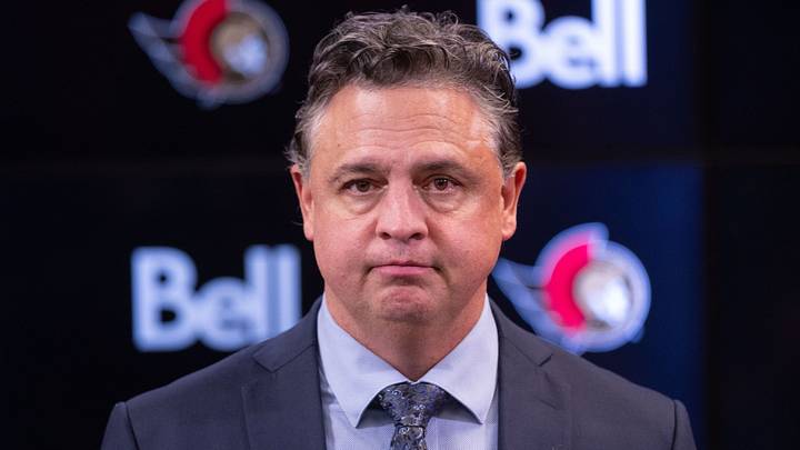 Oct 13, 2025; Ottawa, Ontario, CAN; Ottawa Senators head coach Travis Green speaks the media following their loss in a game against the Nashville Predators  at the Canadian Tire Centre. Mandatory Credit: Marc DesRosiers-IMAGN Images