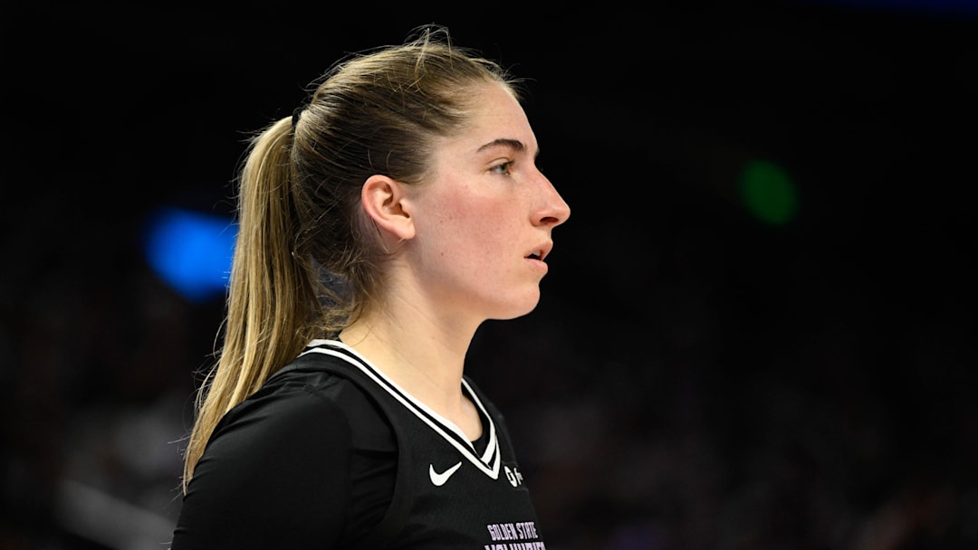 Golden State Valkyries guard Kate Martin (20) looks on against the Phoenix Mercury in the fourth quarter at Chase Center. 