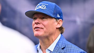 Sep 17, 2023; Houston, Texas, USA; Indianapolis Colts general manager Chris Ballard speaks with fans
