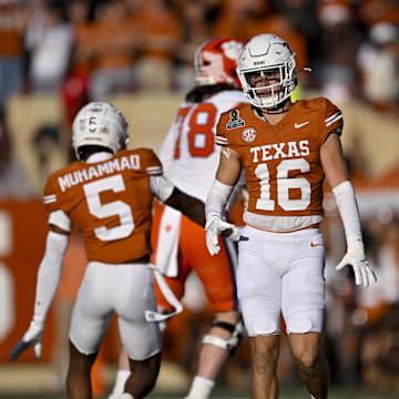 Dec 21, 2024; Austin, Texas, USA; Texas Longhorns defensive back Michael Taaffe (16) in action 