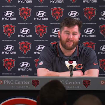 Jonah Jackson (left) and Joe Thuney say they're ready to bring a physical presence to the Bears' offensive front.
